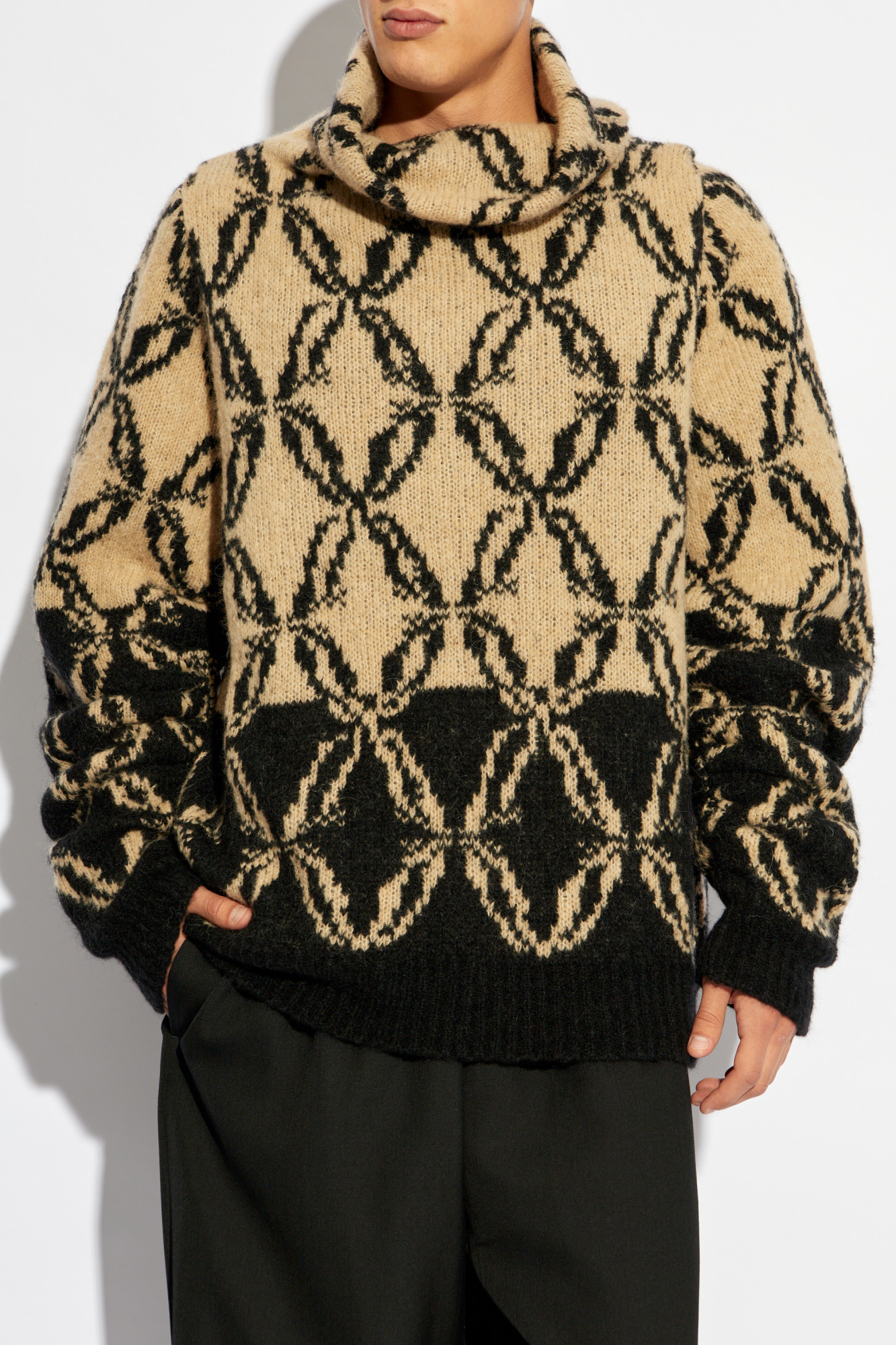 Beige Patterned Turtleneck Dries Van Noten Vitkac Germany